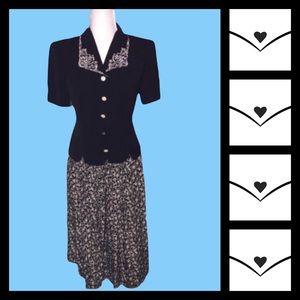 Leslie Fay Vintage Black Business Outfit